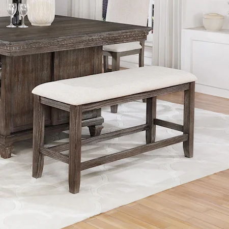 Transitional Counter Height Dining Bench